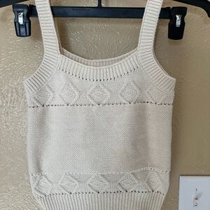 Forever 21 Cream Knit Sweater Tank Top